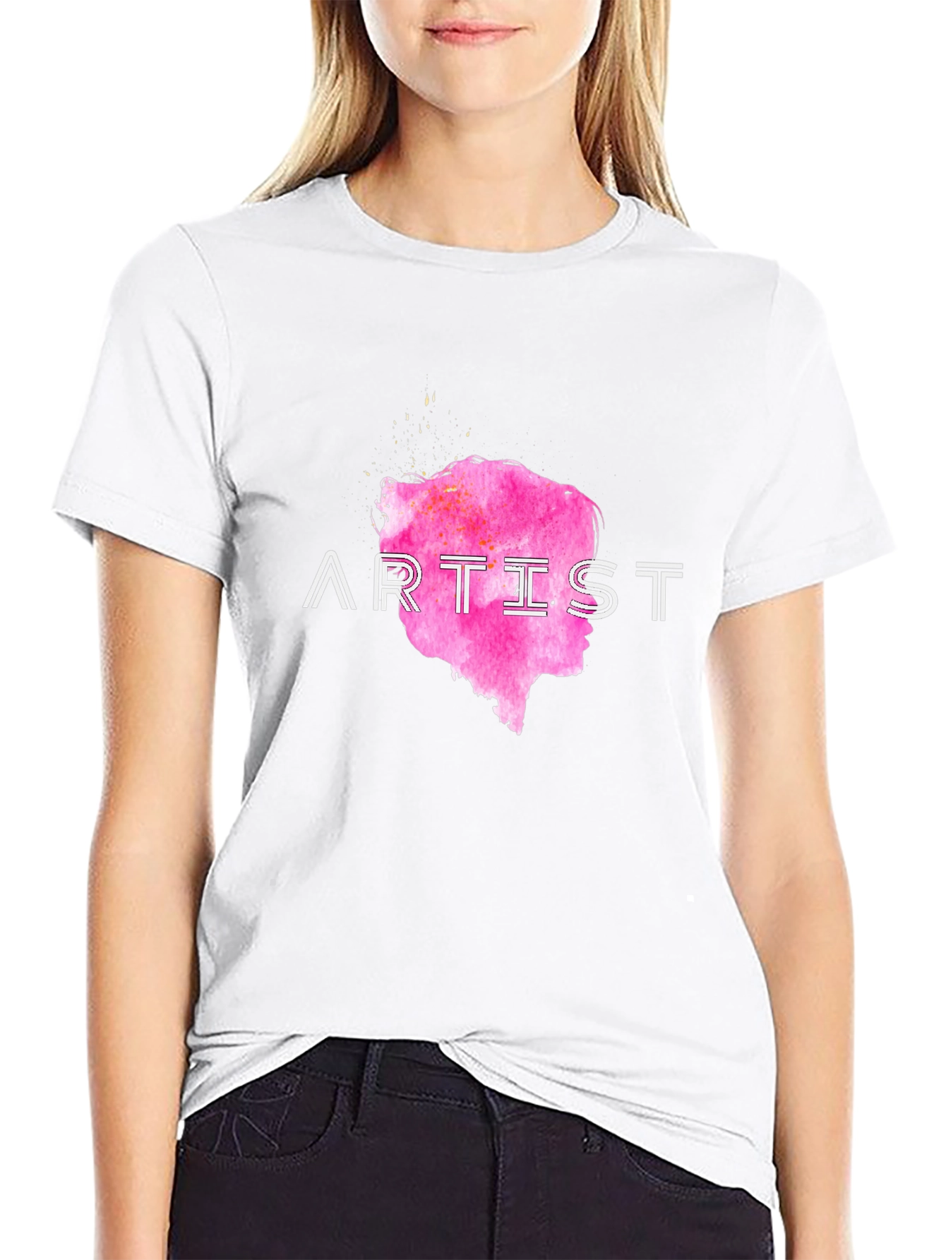 Artist Tee - Pink Silhouette Graphic T-Shirt