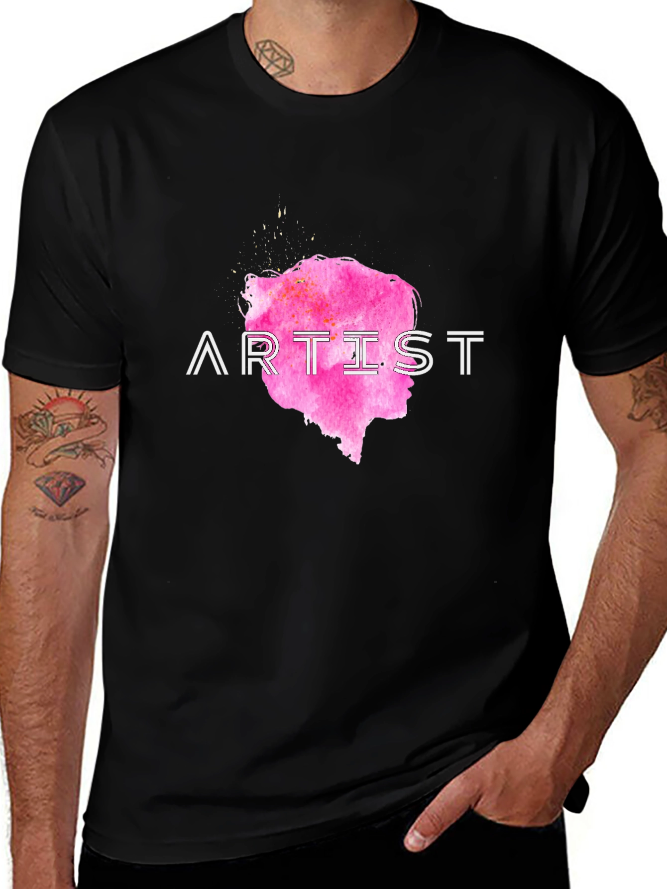 Artist Tee - Pink Silhouette Graphic T-Shirt