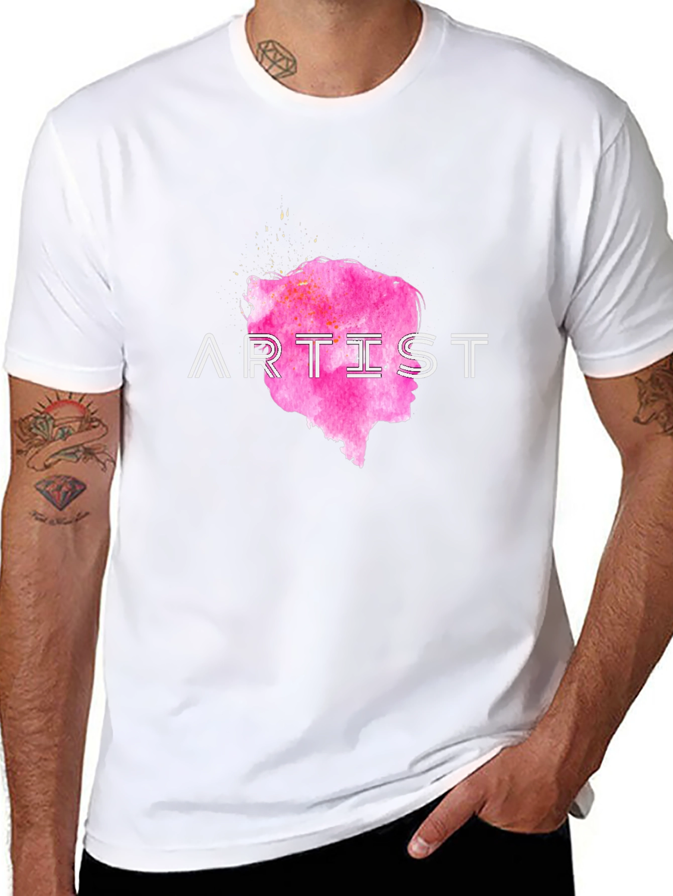 Artist Tee - Pink Silhouette Graphic T-Shirt