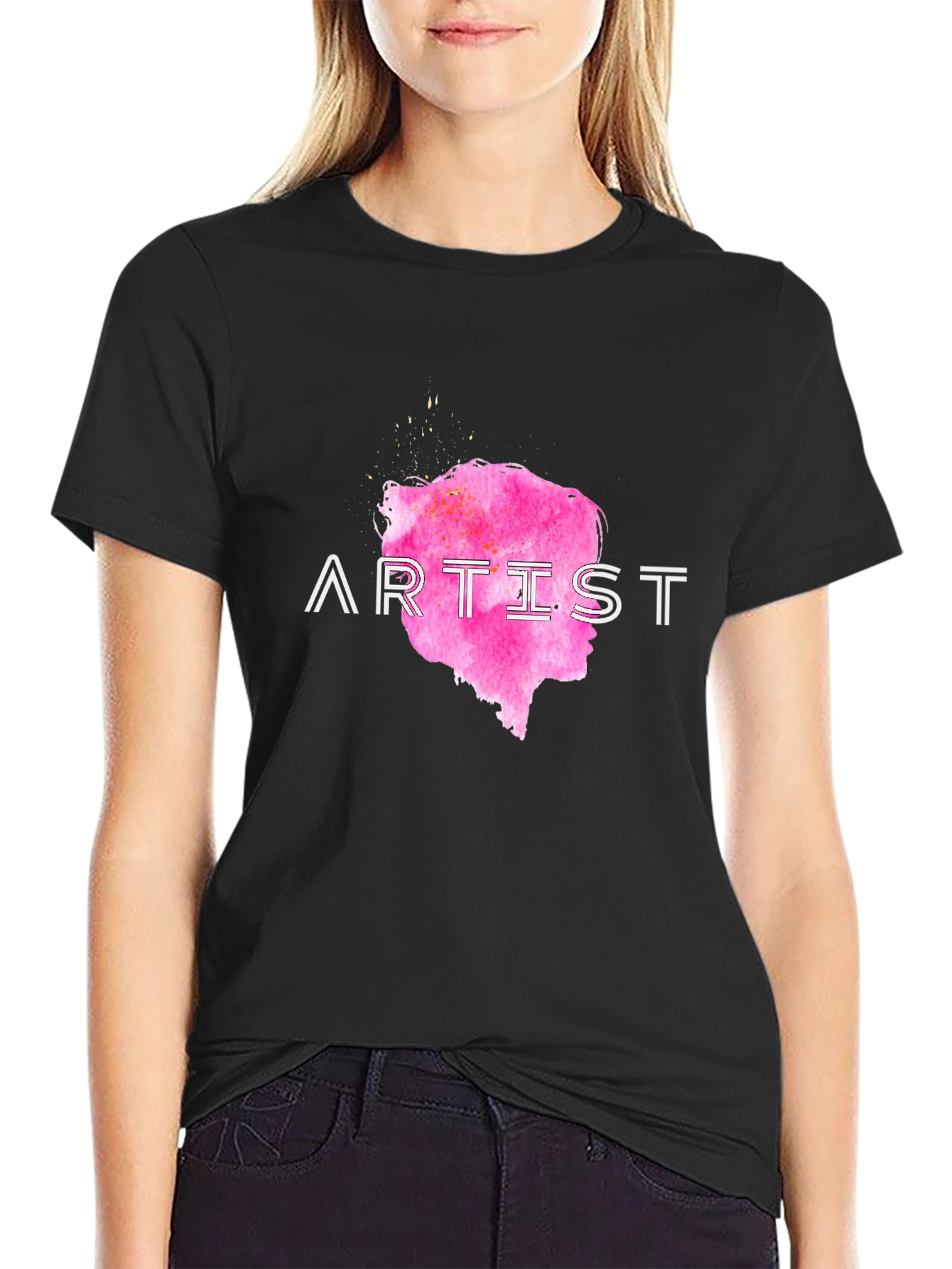 Artist Tee - Pink Silhouette Graphic T-Shirt