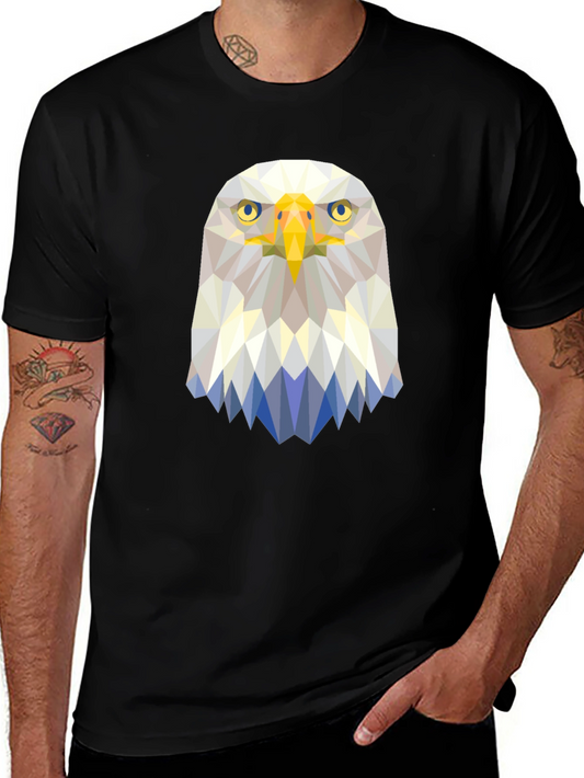 Geometric Eagle Graphic Tee - Modern Bird Design