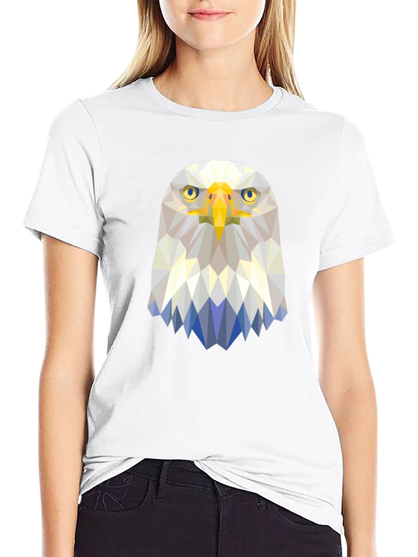 Geometric Eagle Graphic Tee - Modern Bird Design