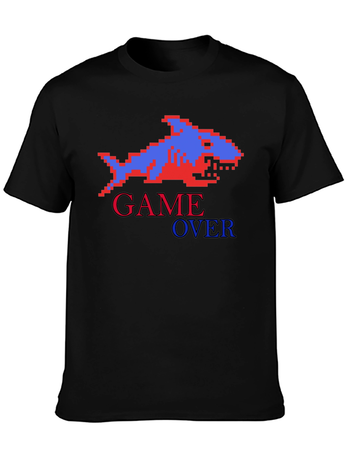 Game Over Shark Pixel Art T-Shirt