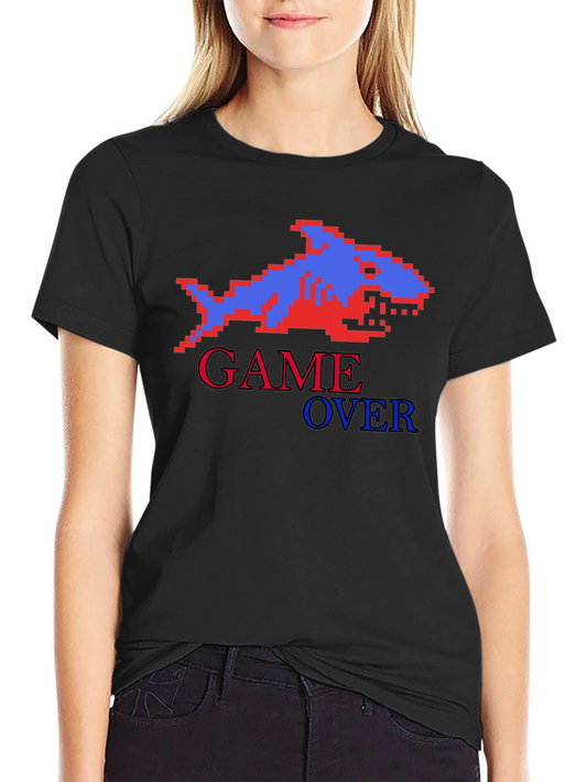 Game Over Shark Pixel Art T-Shirt