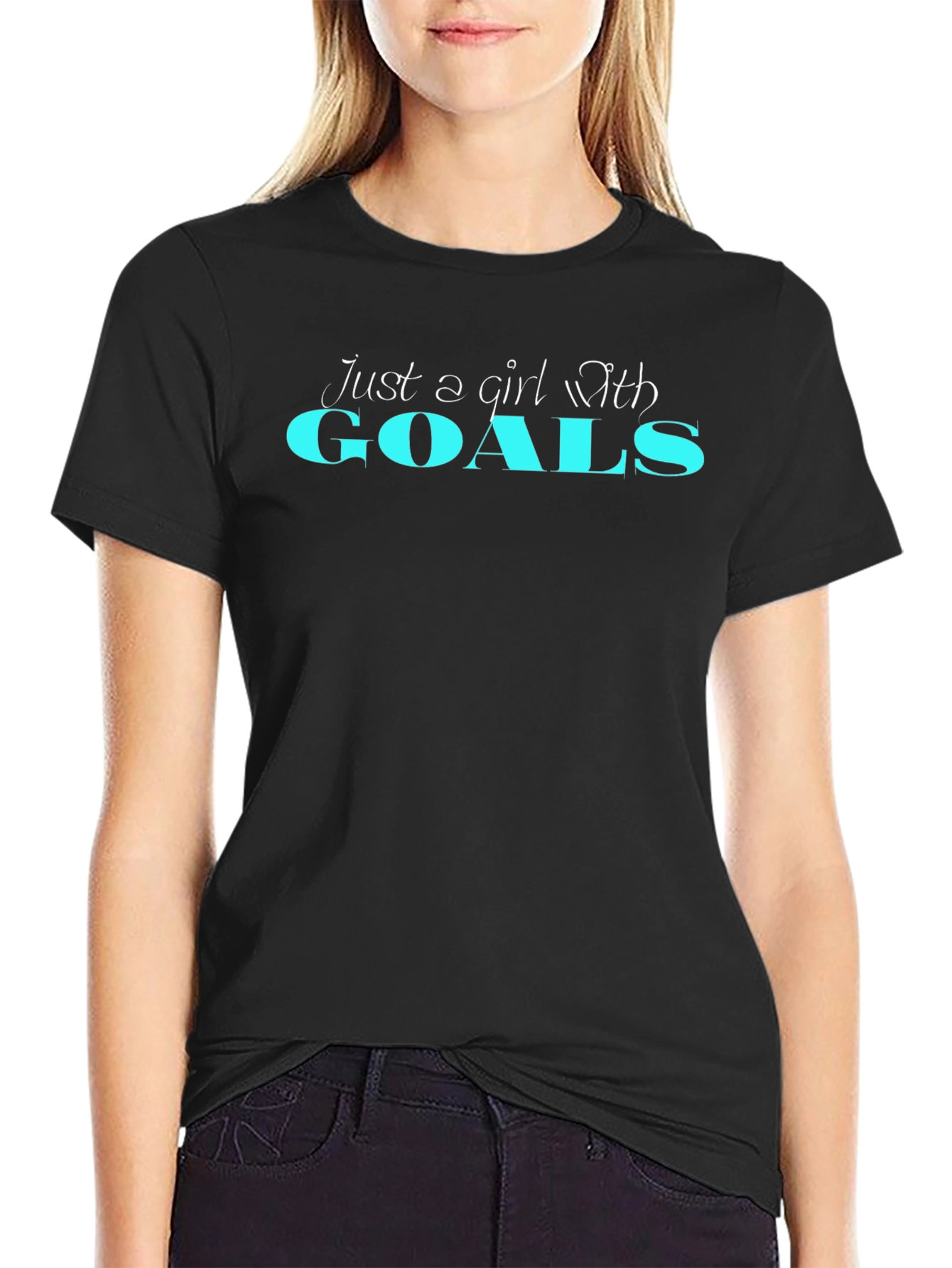 Girl With Goals Graphic Tee - Black
