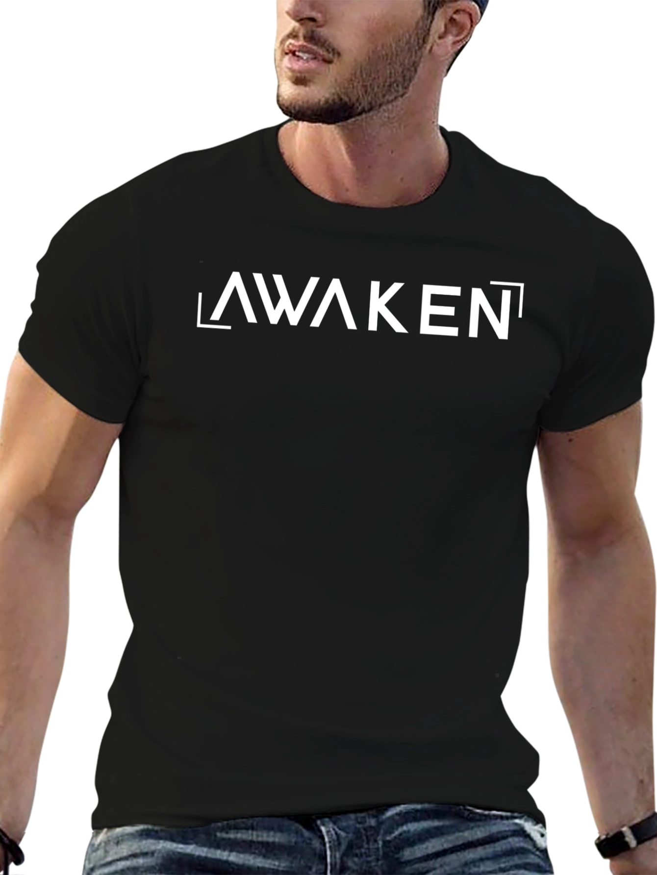 Awaken Graphic Print Black T-Shirt
