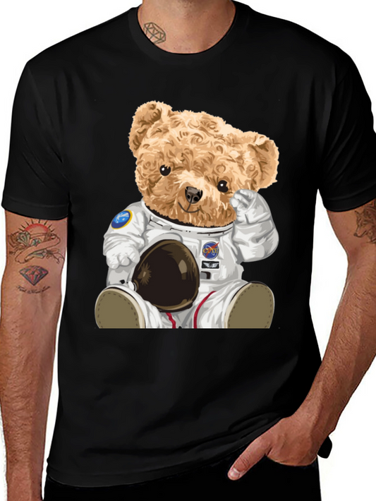 Astronaut Teddy Bear Graphic T-Shirt