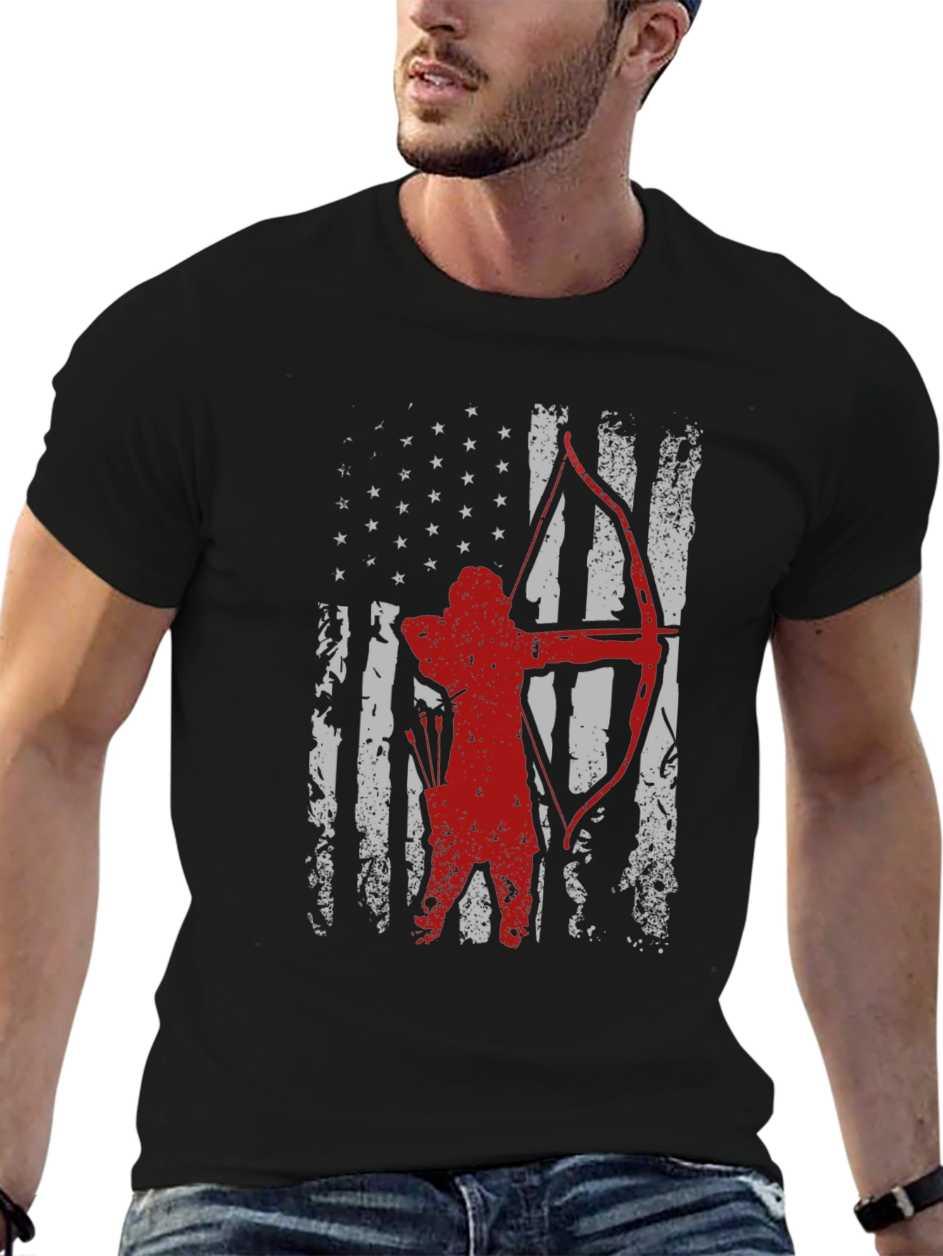 Archer American Flag T-Shirt - Patriotic Archery Tee