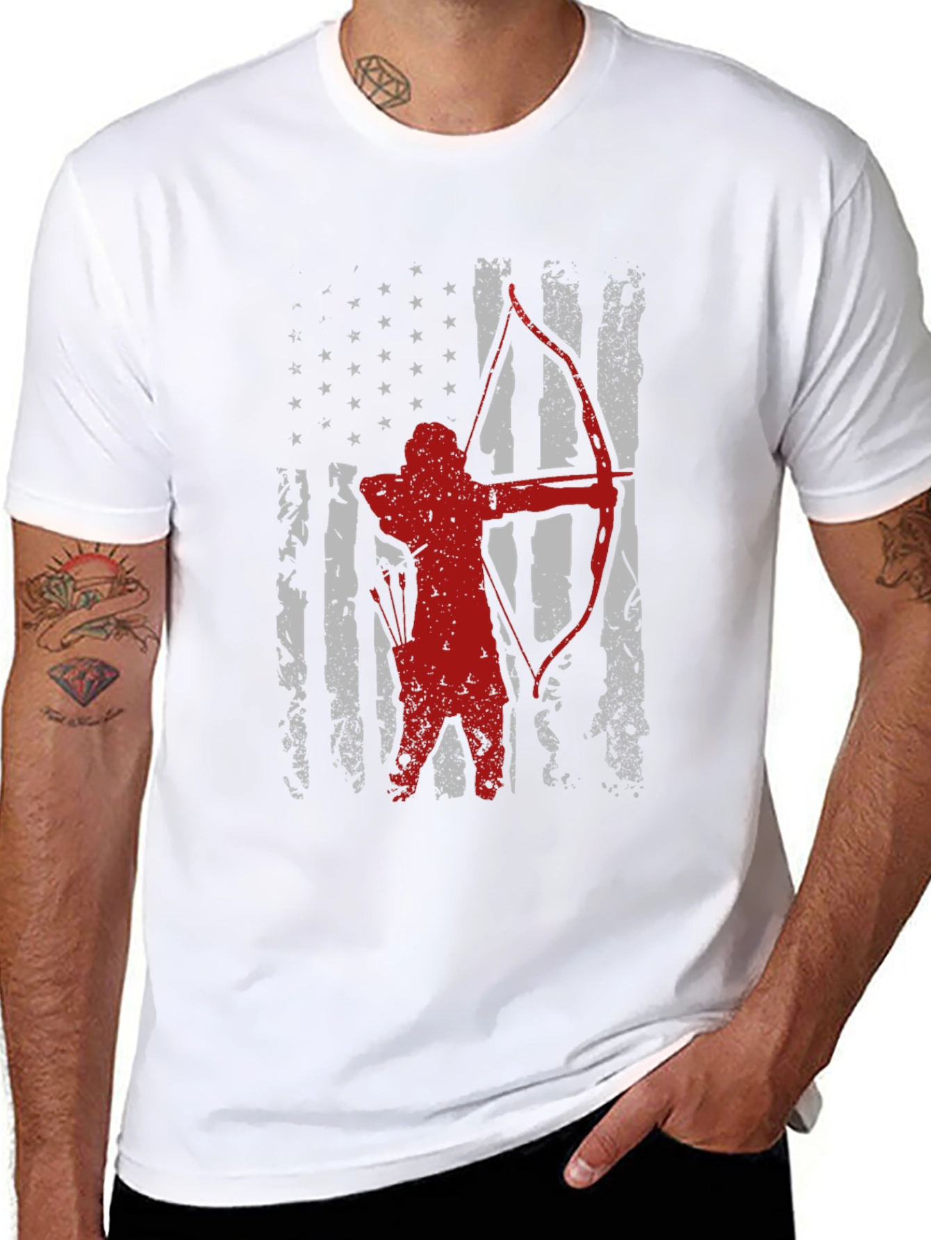 Archer American Flag T-Shirt - Patriotic Archery Tee