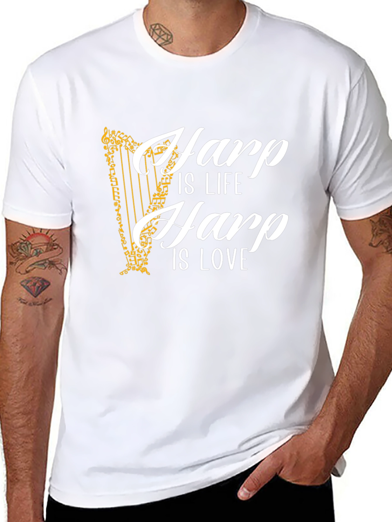 Harp Is Life Is Love Graphic Tee