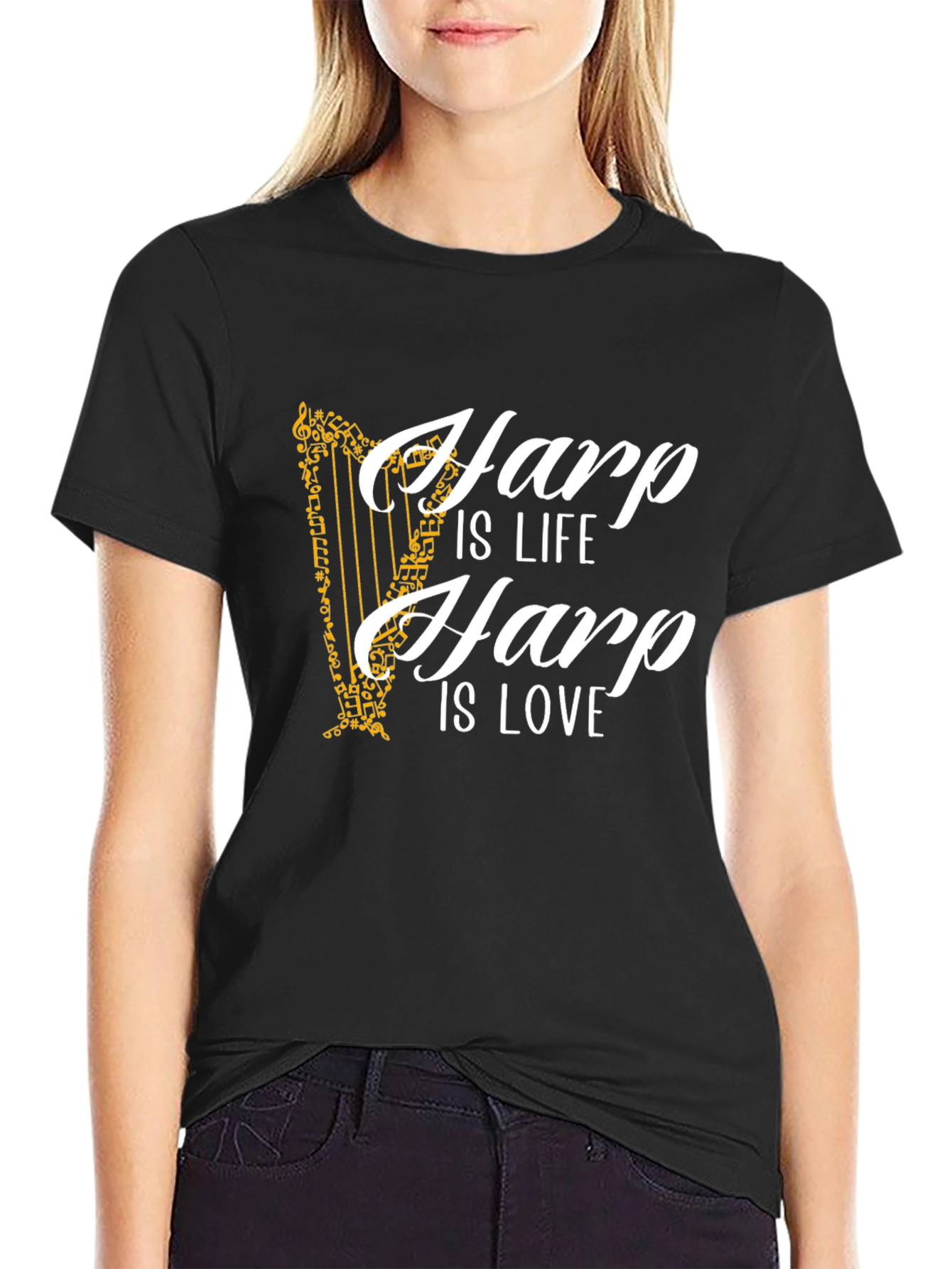 Harp Is Life Is Love Graphic Tee