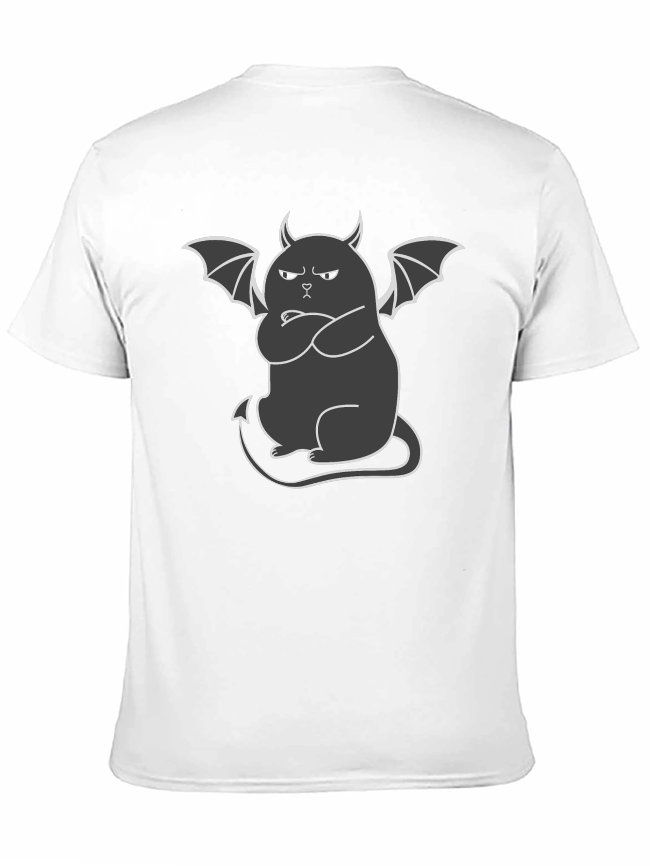 Grumpy Devil Cat T-Shirt - Mens Black Tee