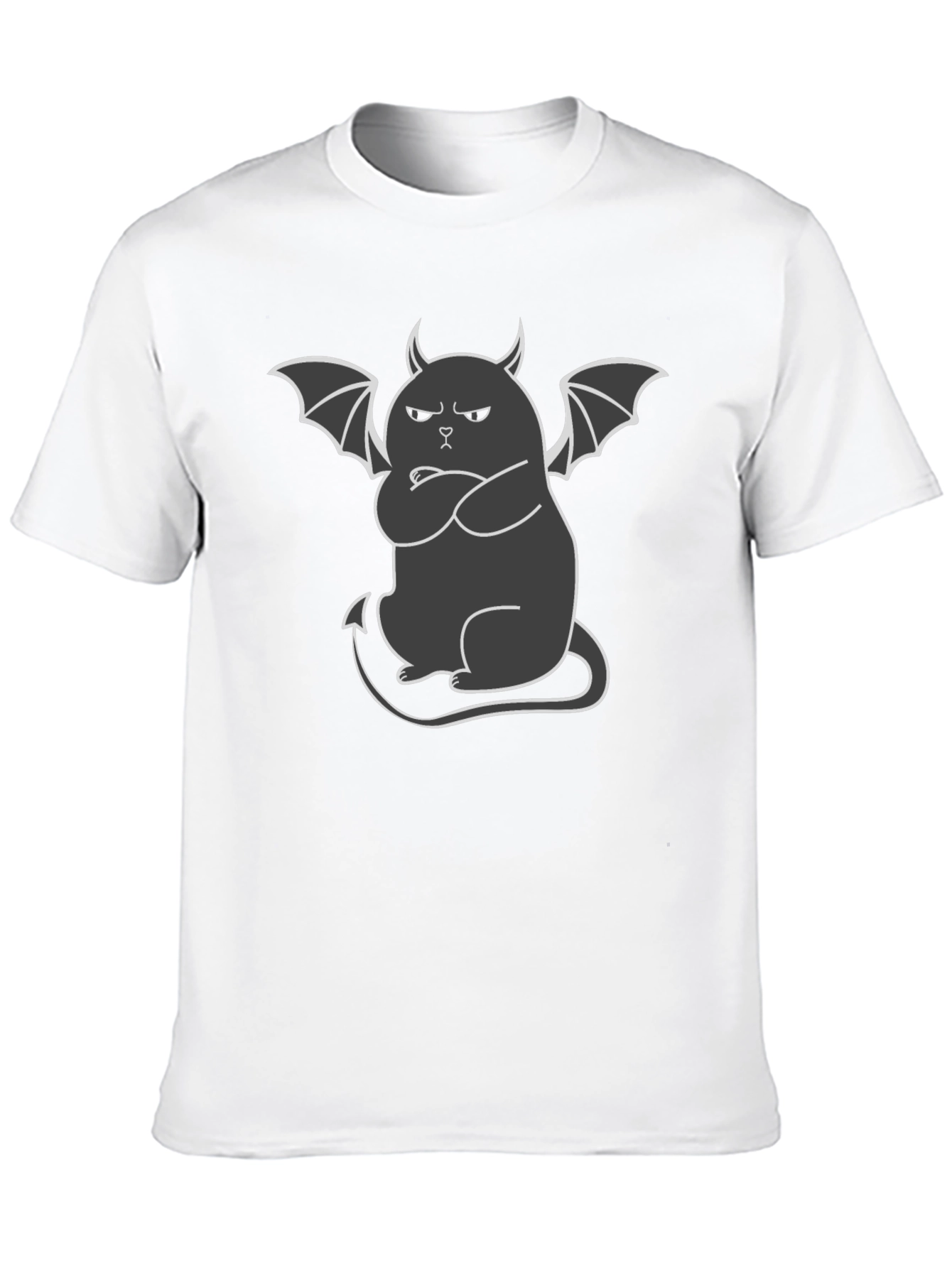 Grumpy Devil Cat T-Shirt - Mens Black Tee