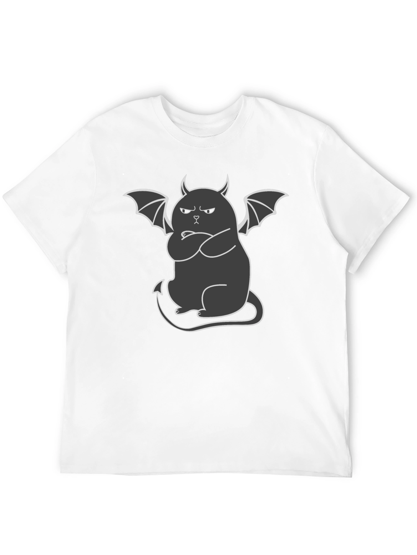 Grumpy Devil Cat T-Shirt - Mens Black Tee