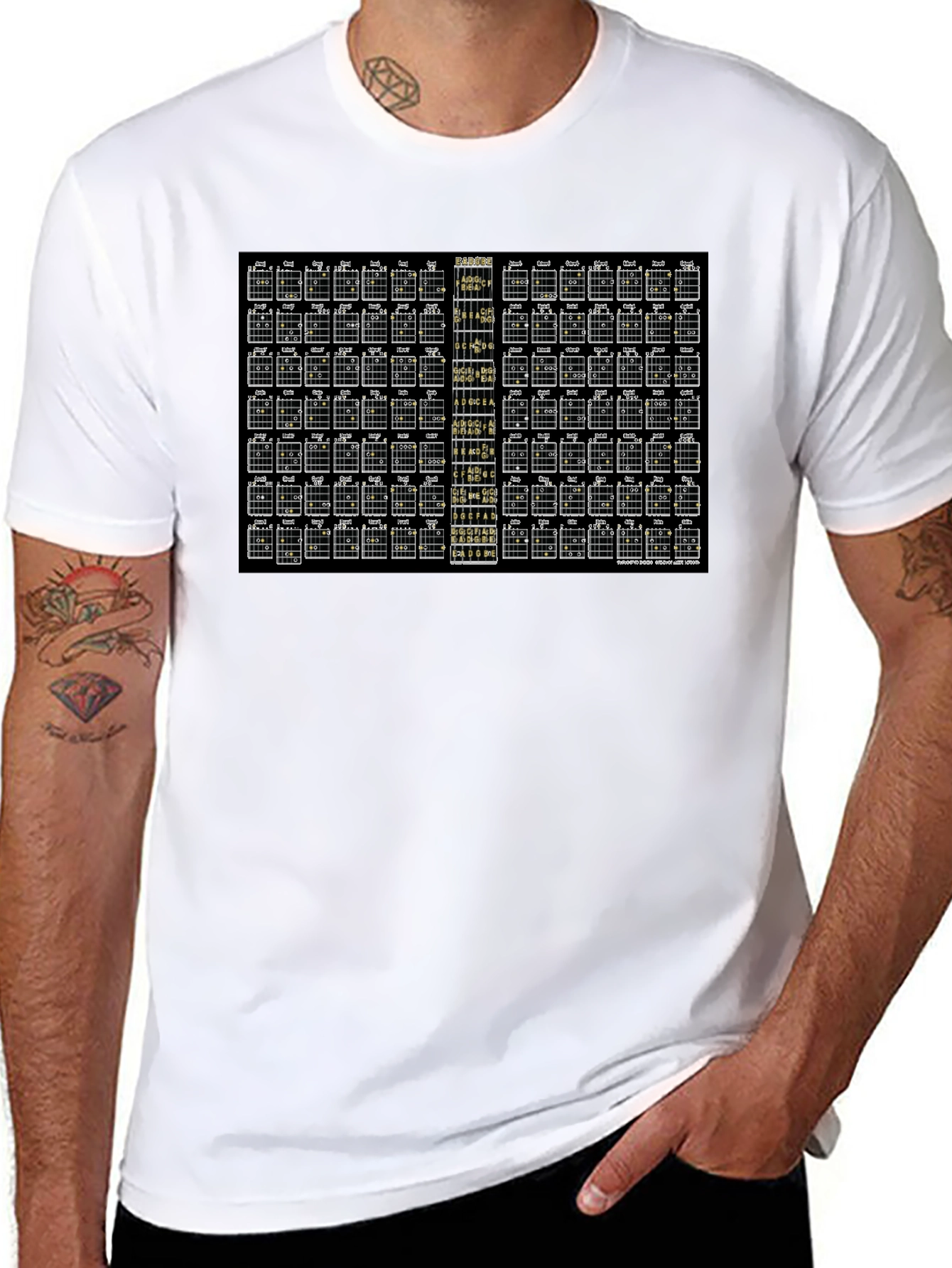 Guitar Chord Chart T-Shirt - Music Lover Gift