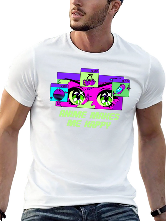Anime Makes Me Happy Graphic Tee