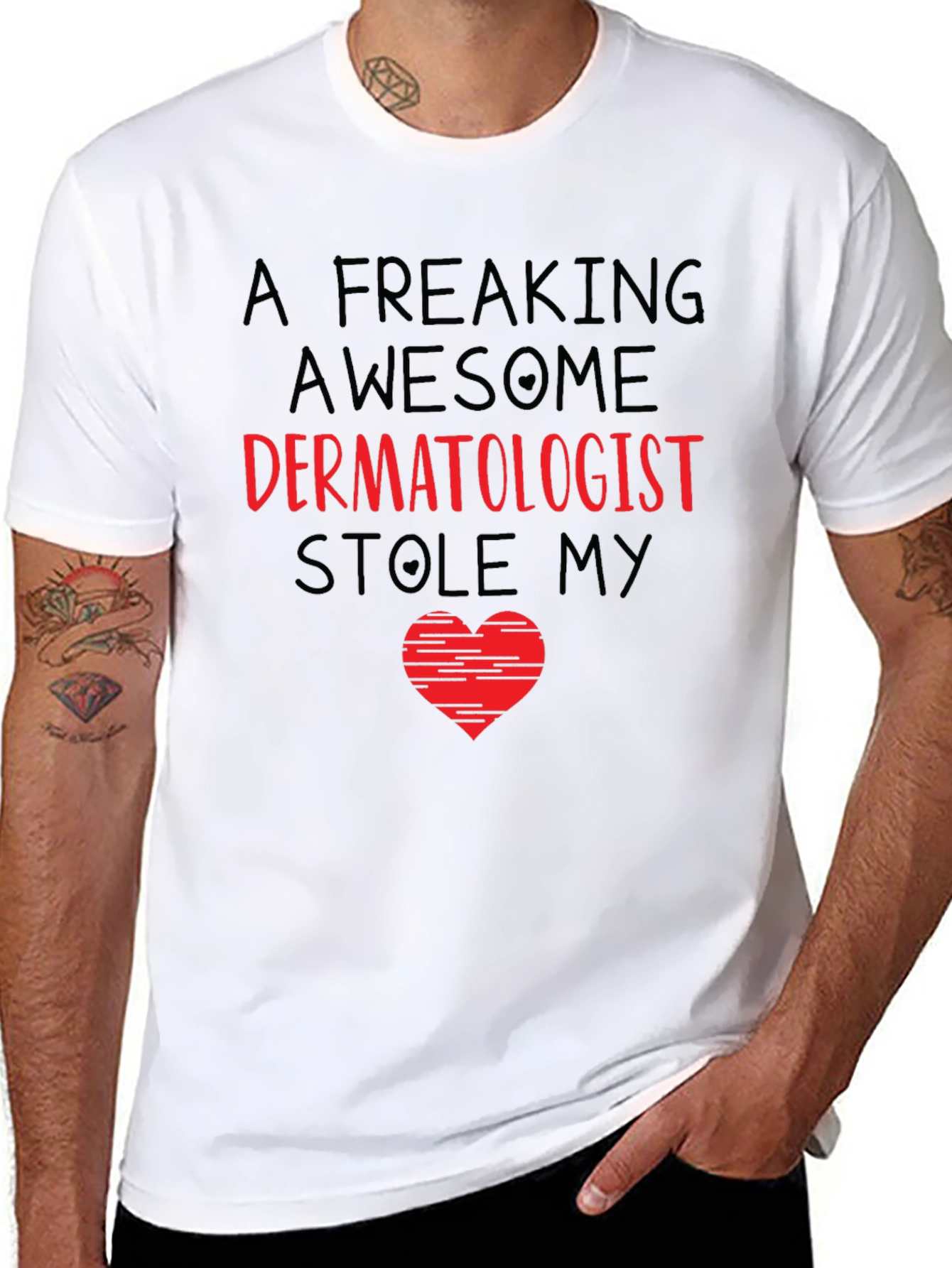 Awesome Dermatologist Heart Graphic T-Shirt