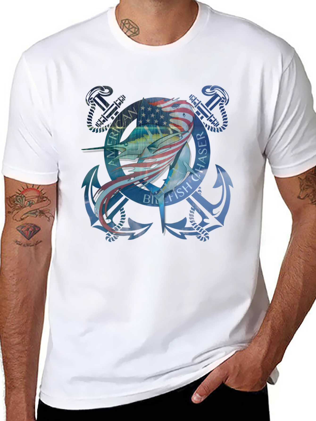 American Big Fish Chaser Graphic Tee