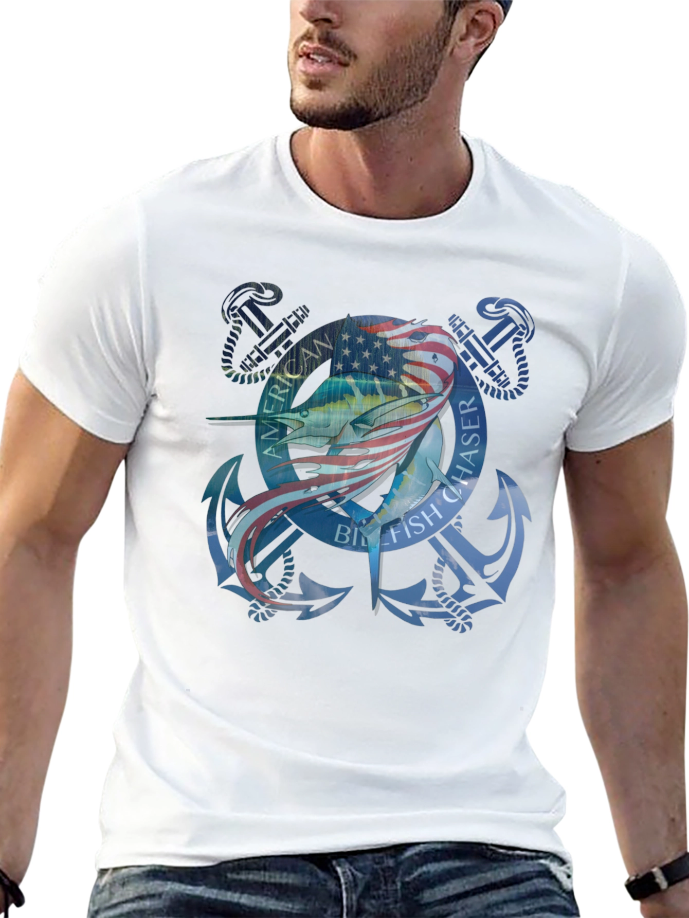American Big Fish Chaser Graphic Tee