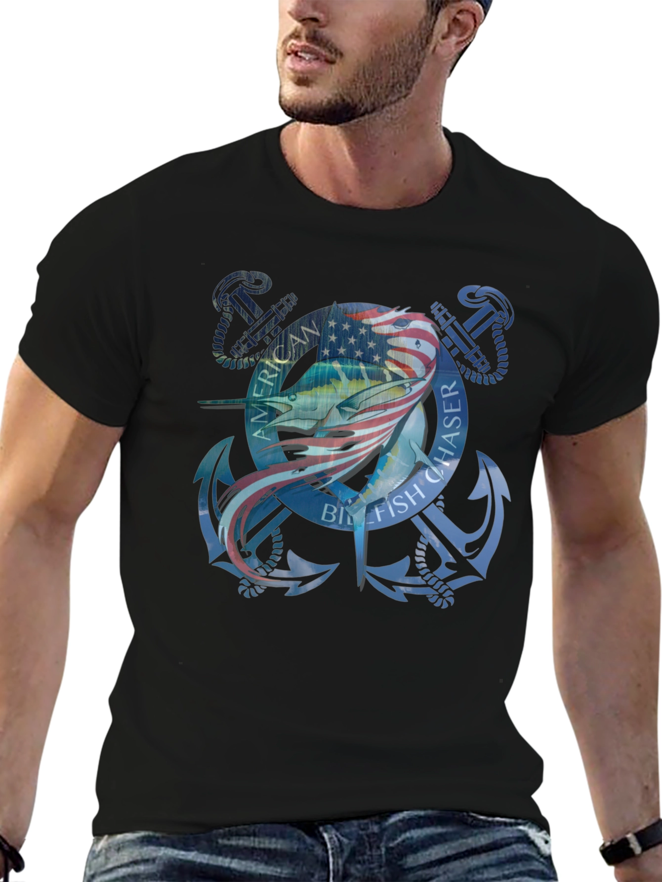 American Big Fish Chaser Graphic Tee