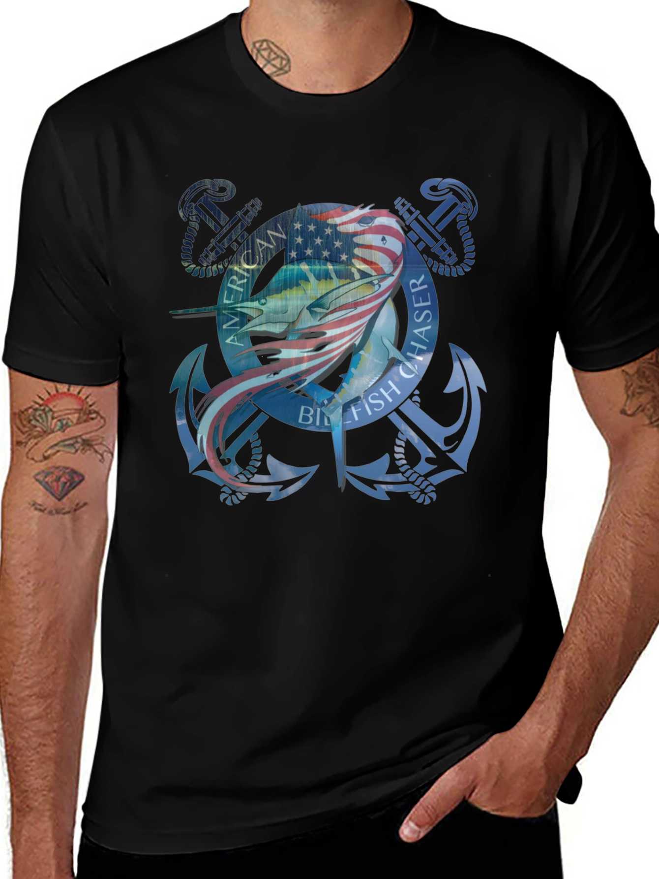 American Big Fish Chaser Graphic Tee