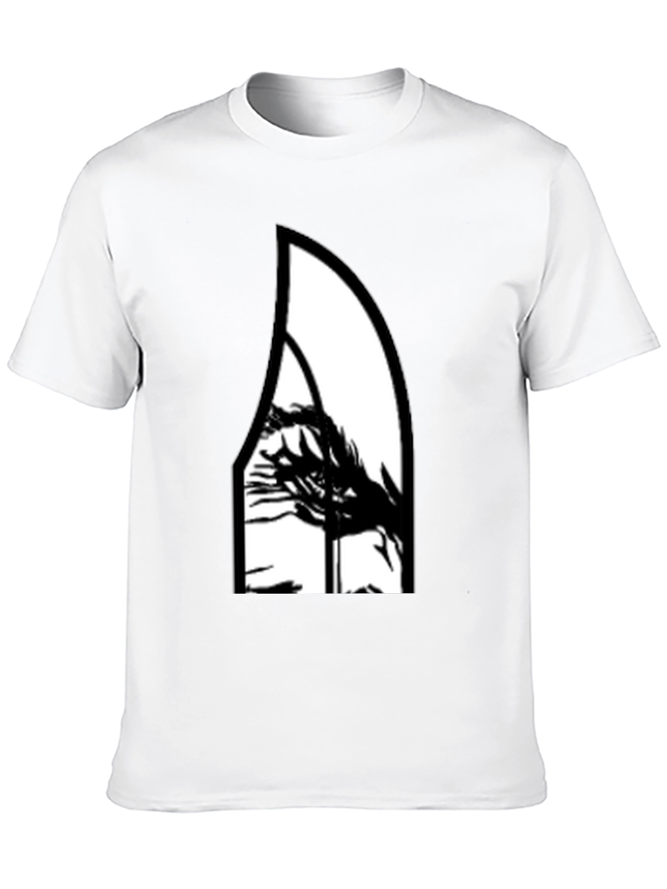 Abstract Graphic Tee - Black Cotton Blend Shirt