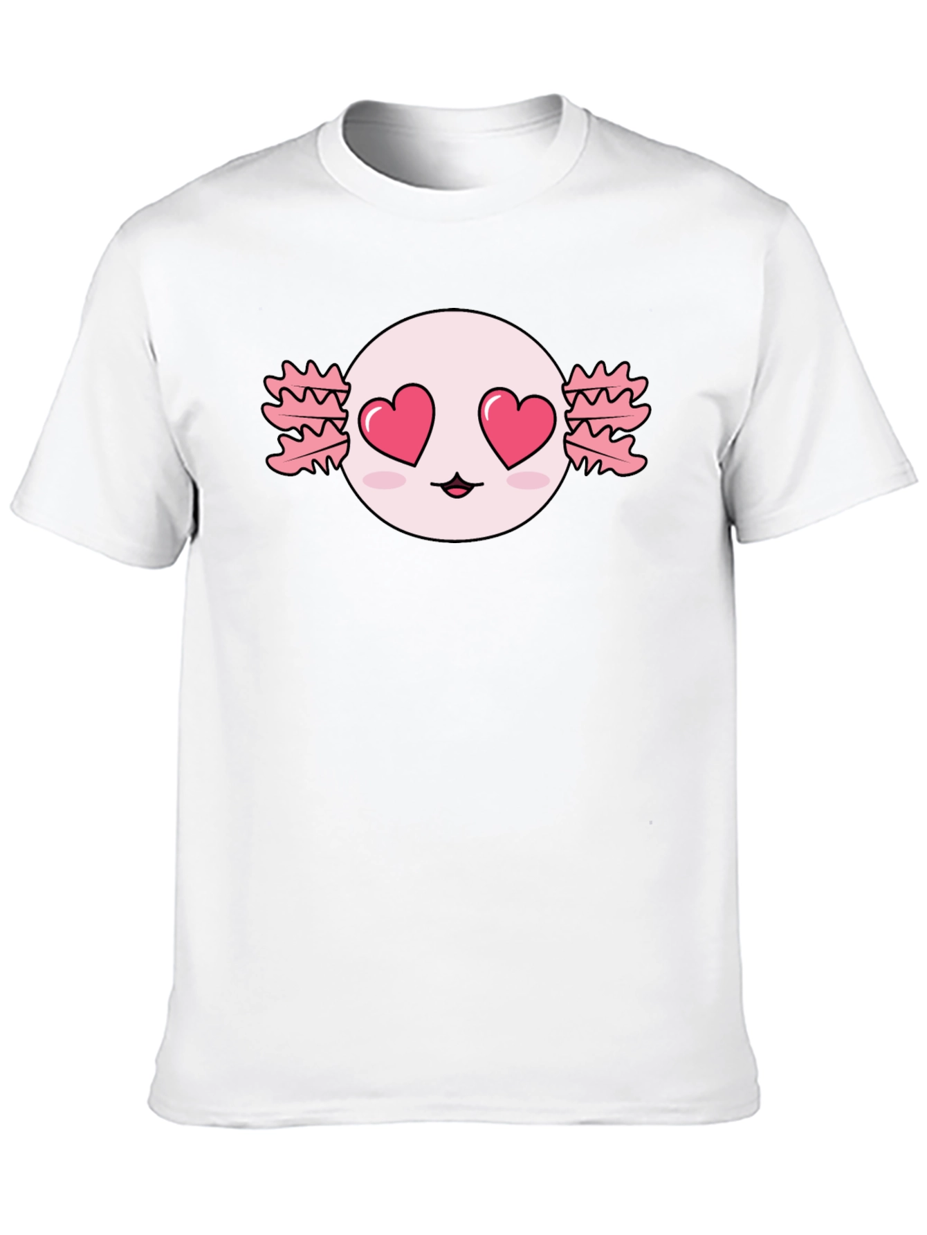 Axolotl Heart Eyes T-Shirt - Kawaii Black Tee
