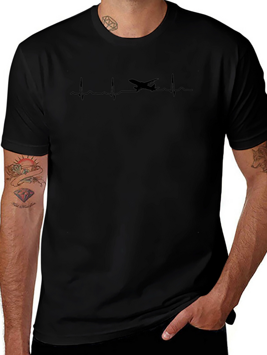 Airplane Heartbeat T-Shirt - Aviation Lover Tee