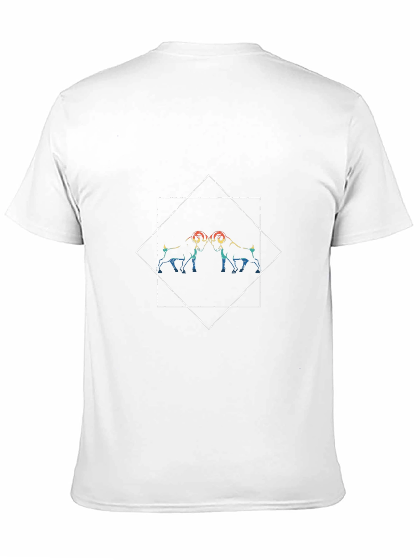 Geometric Rams Graphic Tee - Black