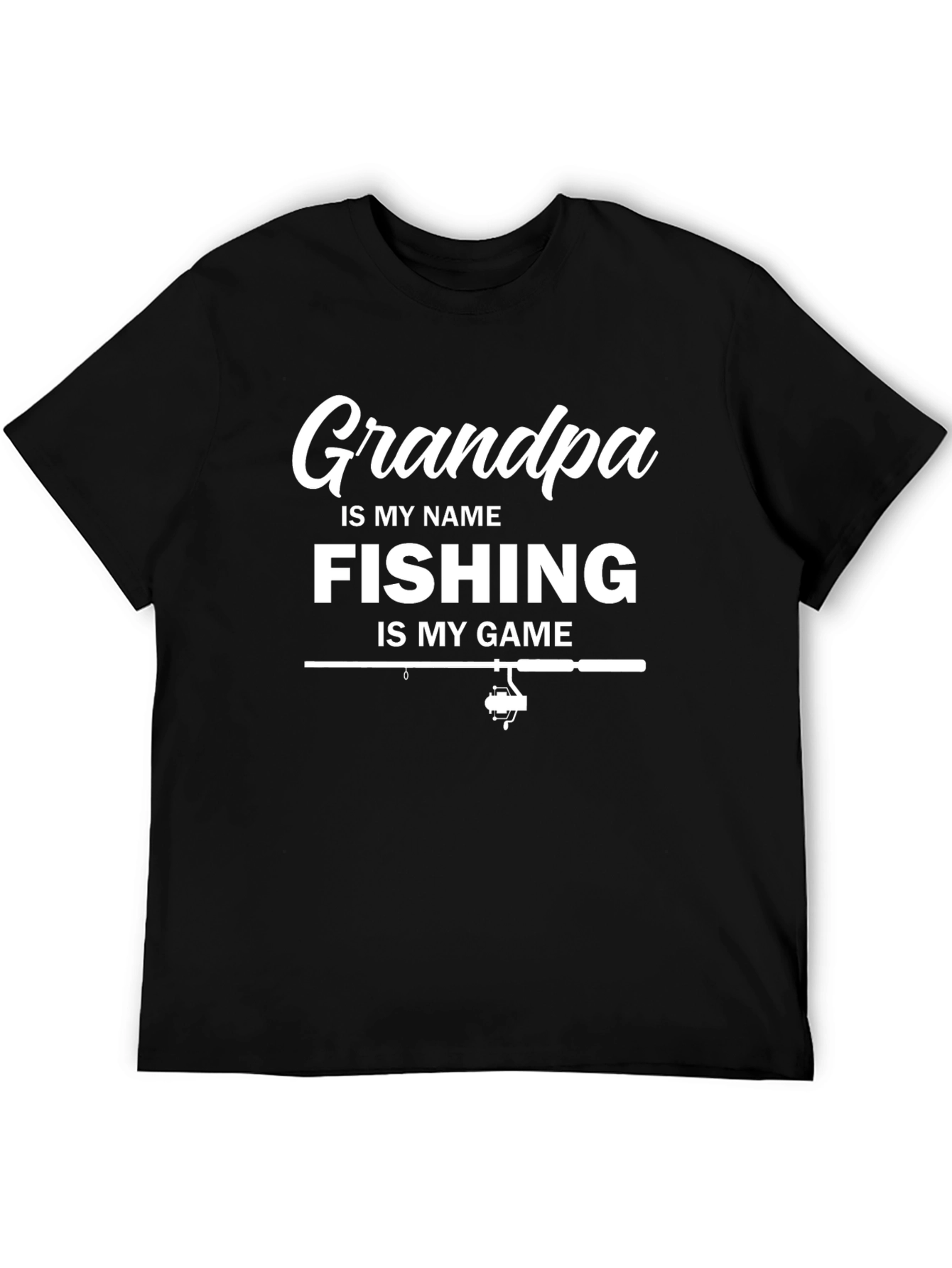 Grandpa Fishing Game T-Shirt - Black