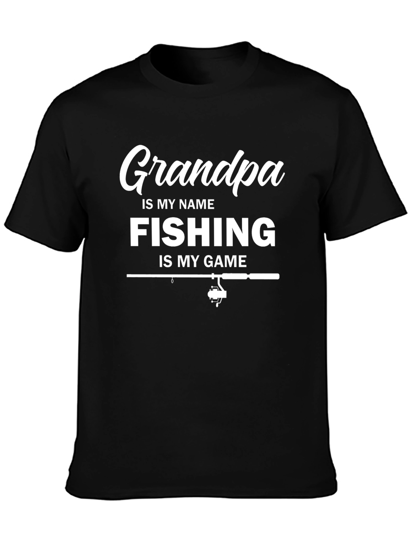 Grandpa Fishing Game T-Shirt - Black