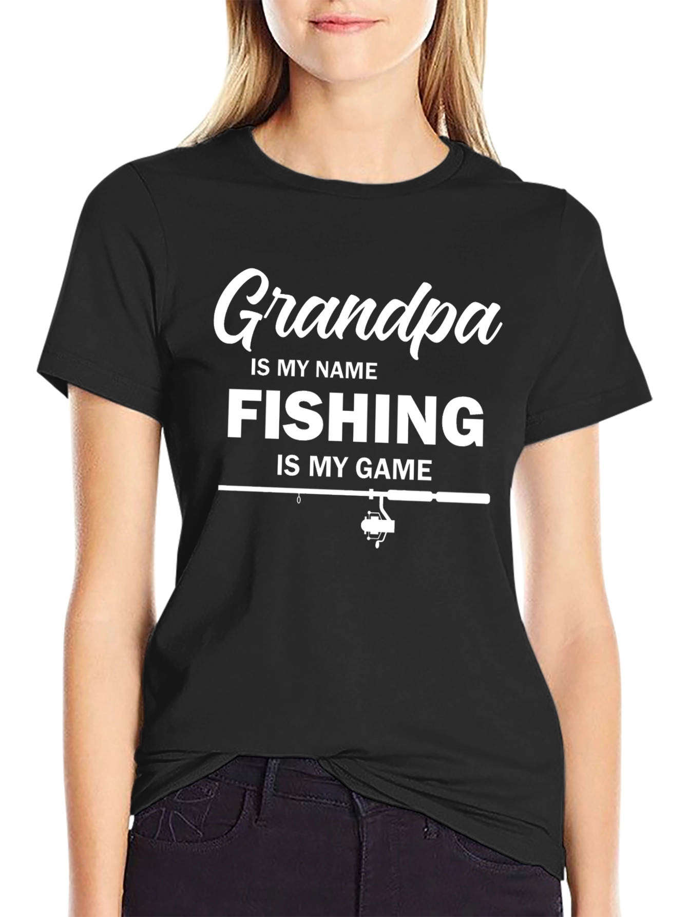 Grandpa Fishing Game T-Shirt - Black