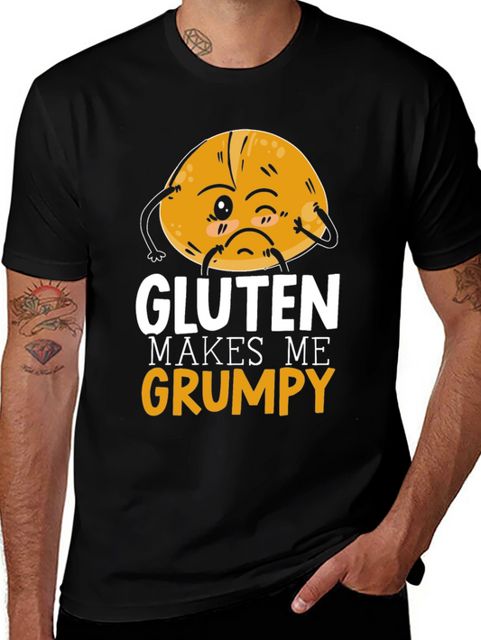 Gluten Makes Me Grumpy T-Shirt - Funny Food Allergy Tee