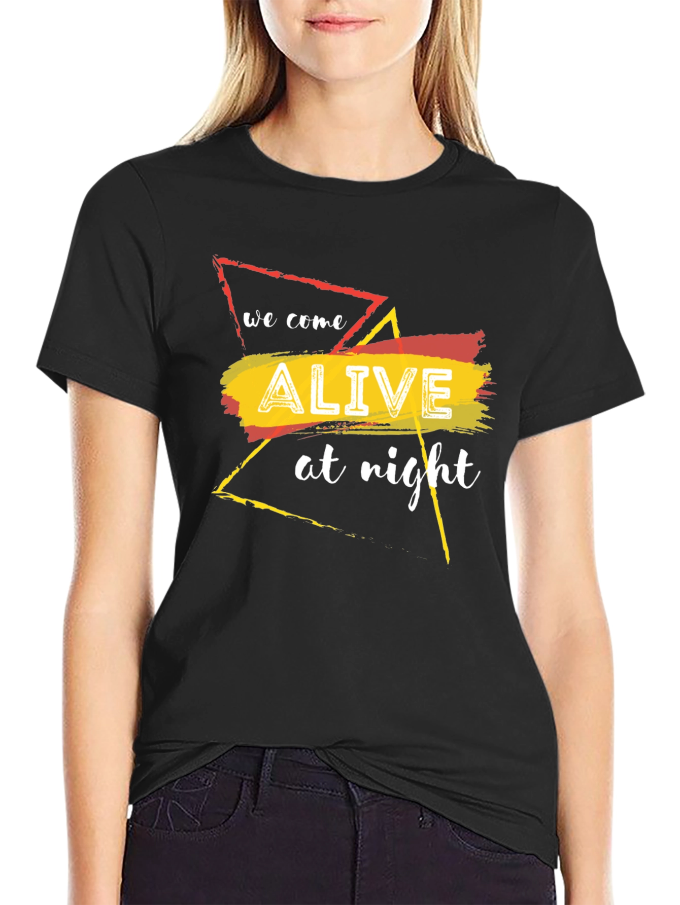 Alive At Night Graphic T-Shirt - Black