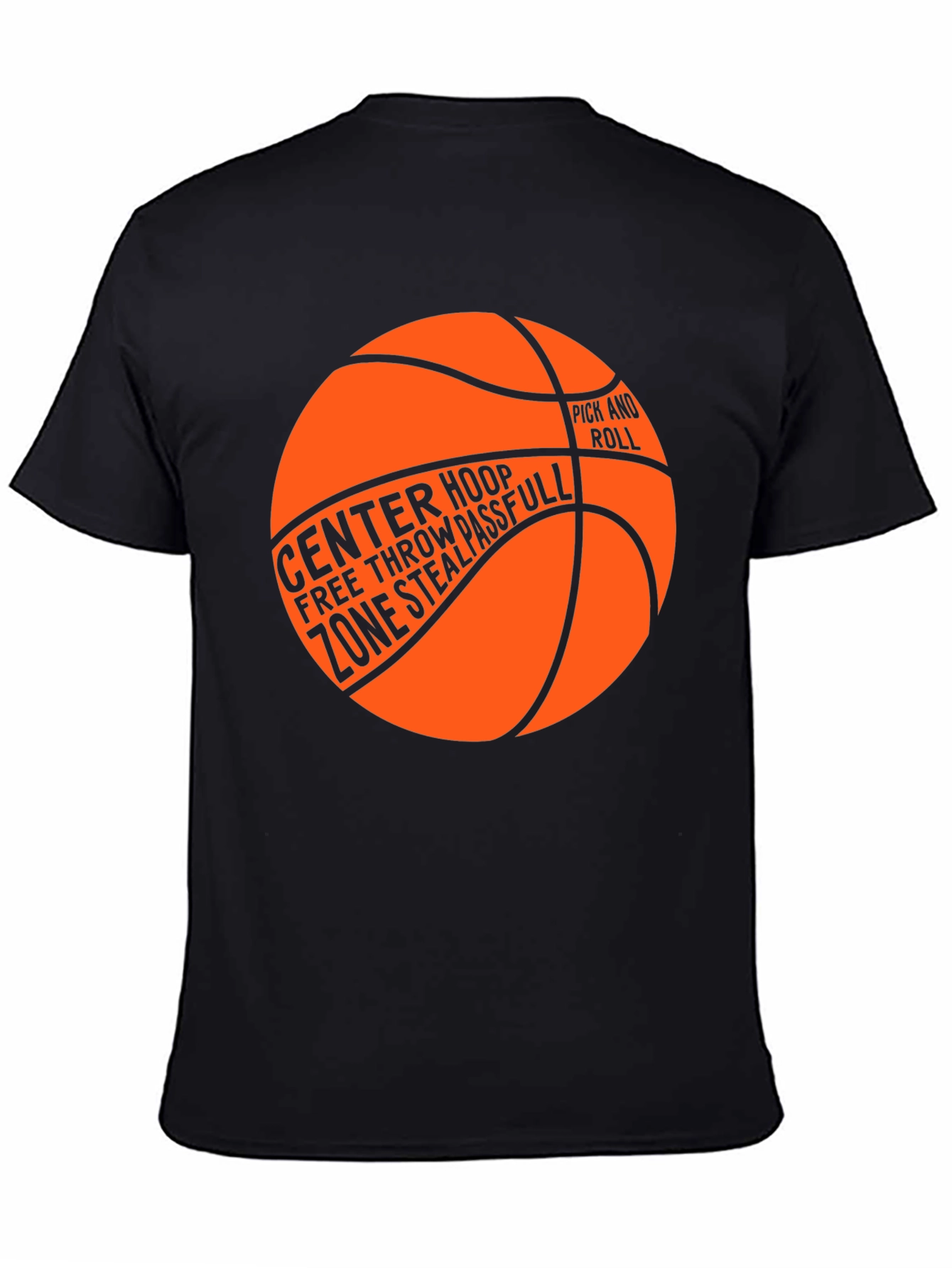 Basketball Graphic T-Shirt - Center Hoop Zone Steal Pass
