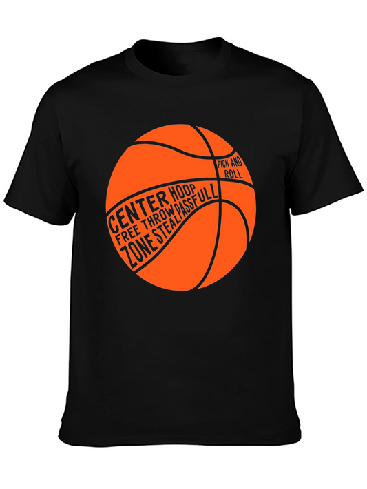 Basketball Graphic T-Shirt - Center Hoop Zone Steal Pass