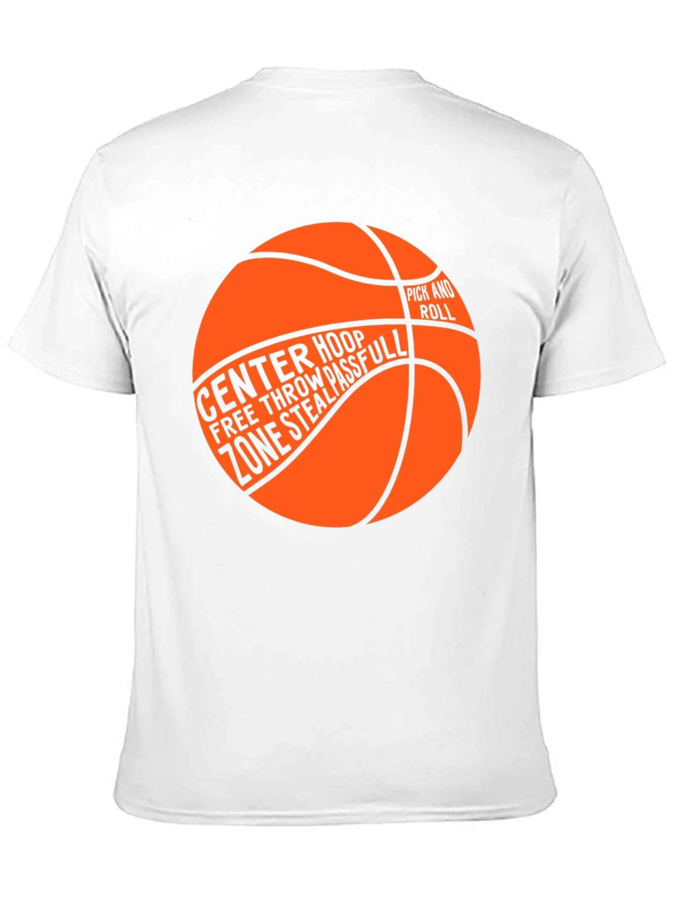 Basketball Graphic T-Shirt - Center Hoop Zone Steal Pass
