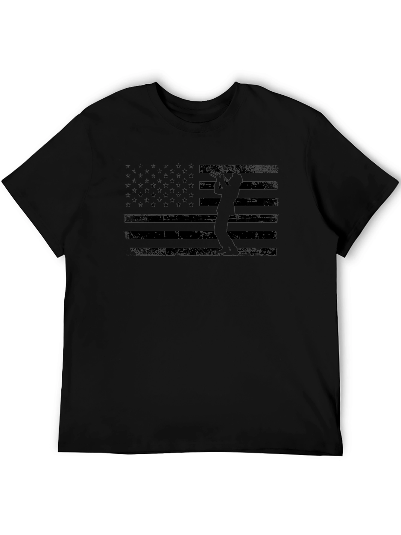 American Flag Golfer Graphic Tee - Black