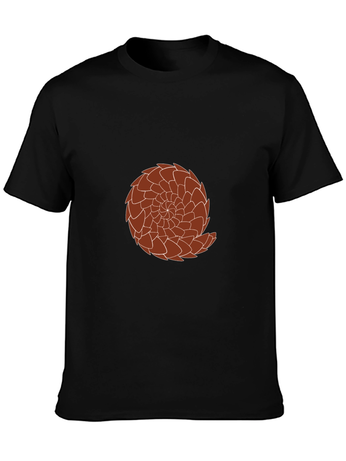 Graphic Tee: Brown Pangolin Design on Black Shirt