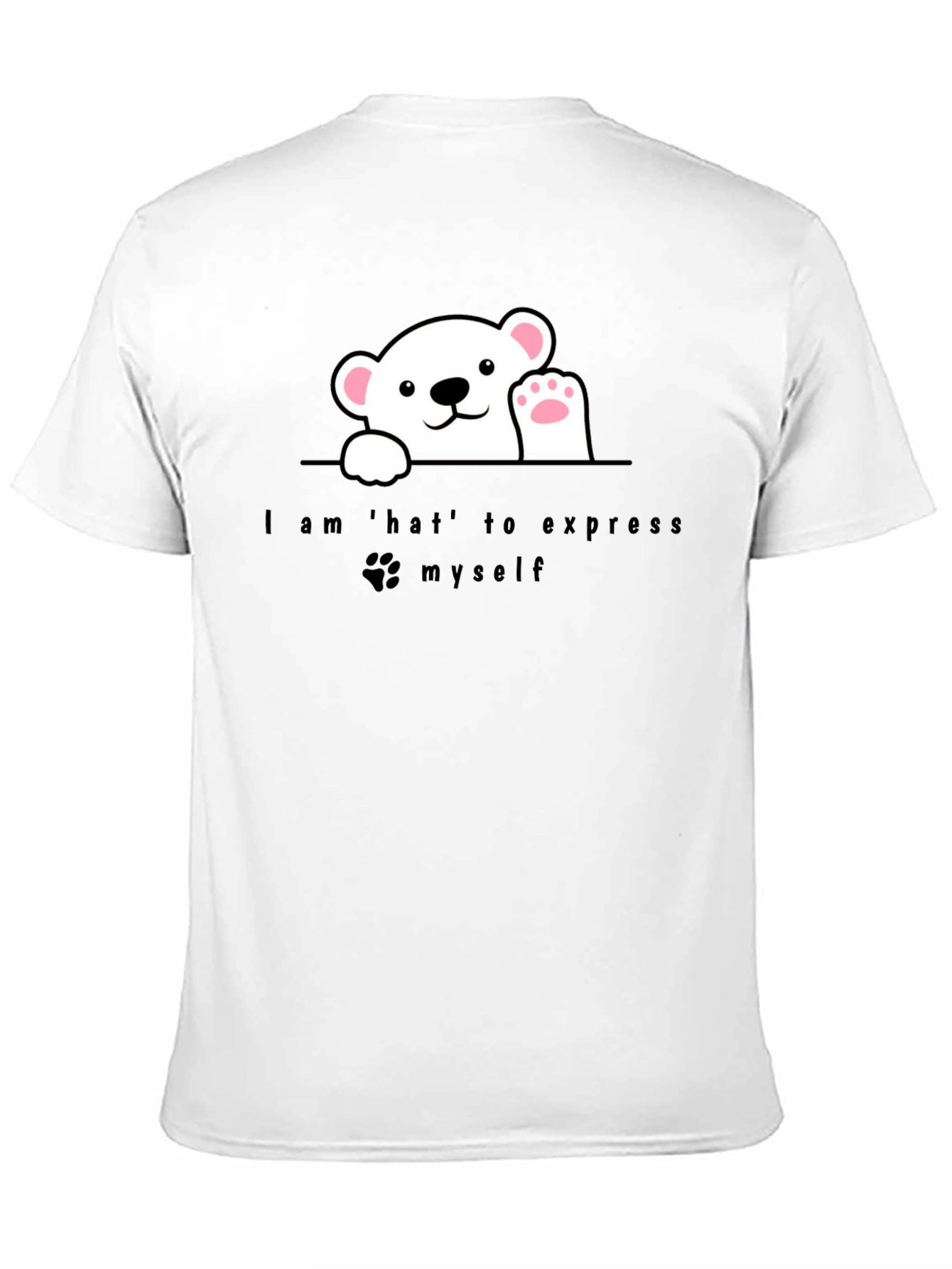 Expressive Bear Graphic Tee - Black