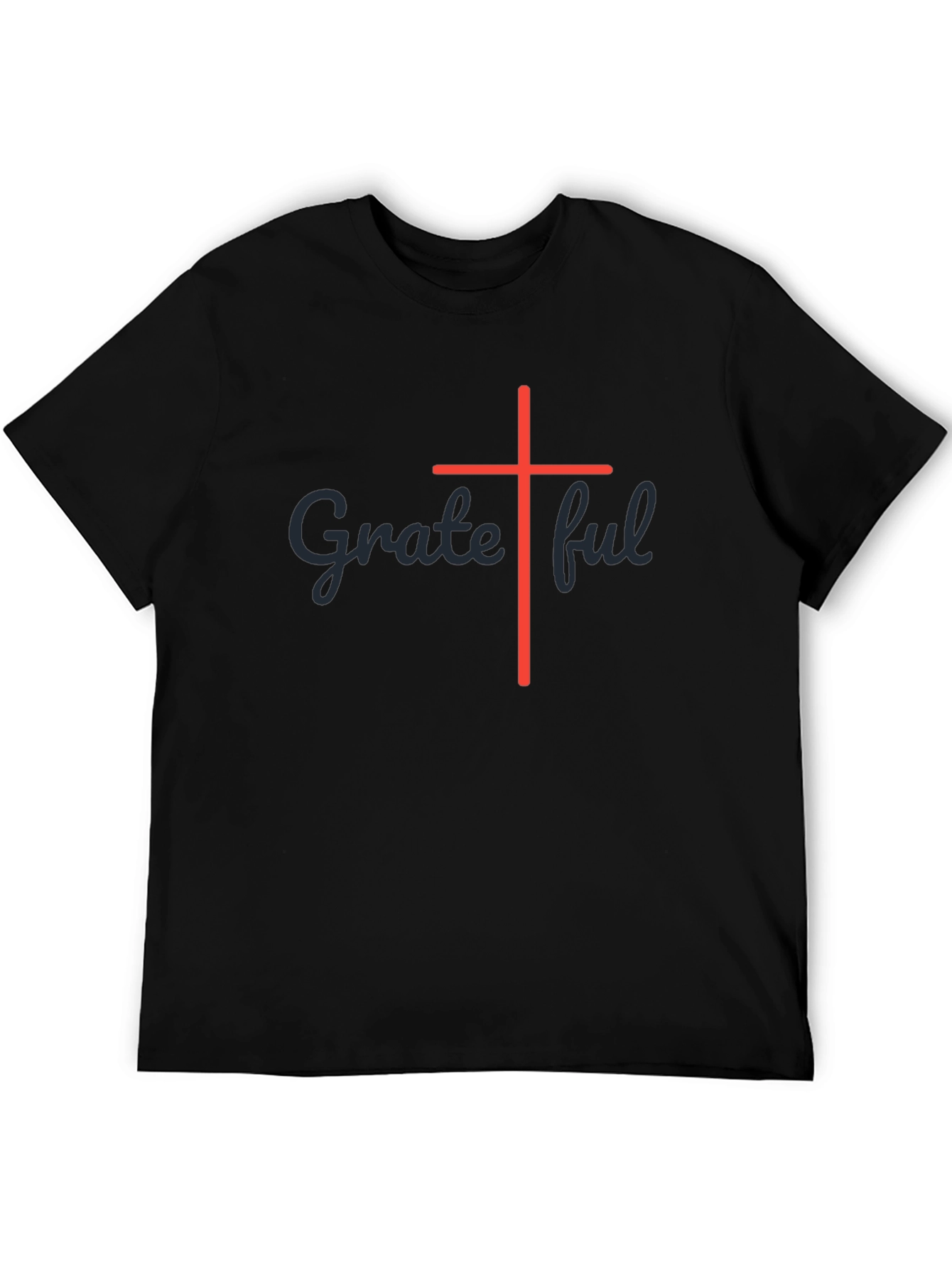 Grateful Cross Graphic Black T-Shirt