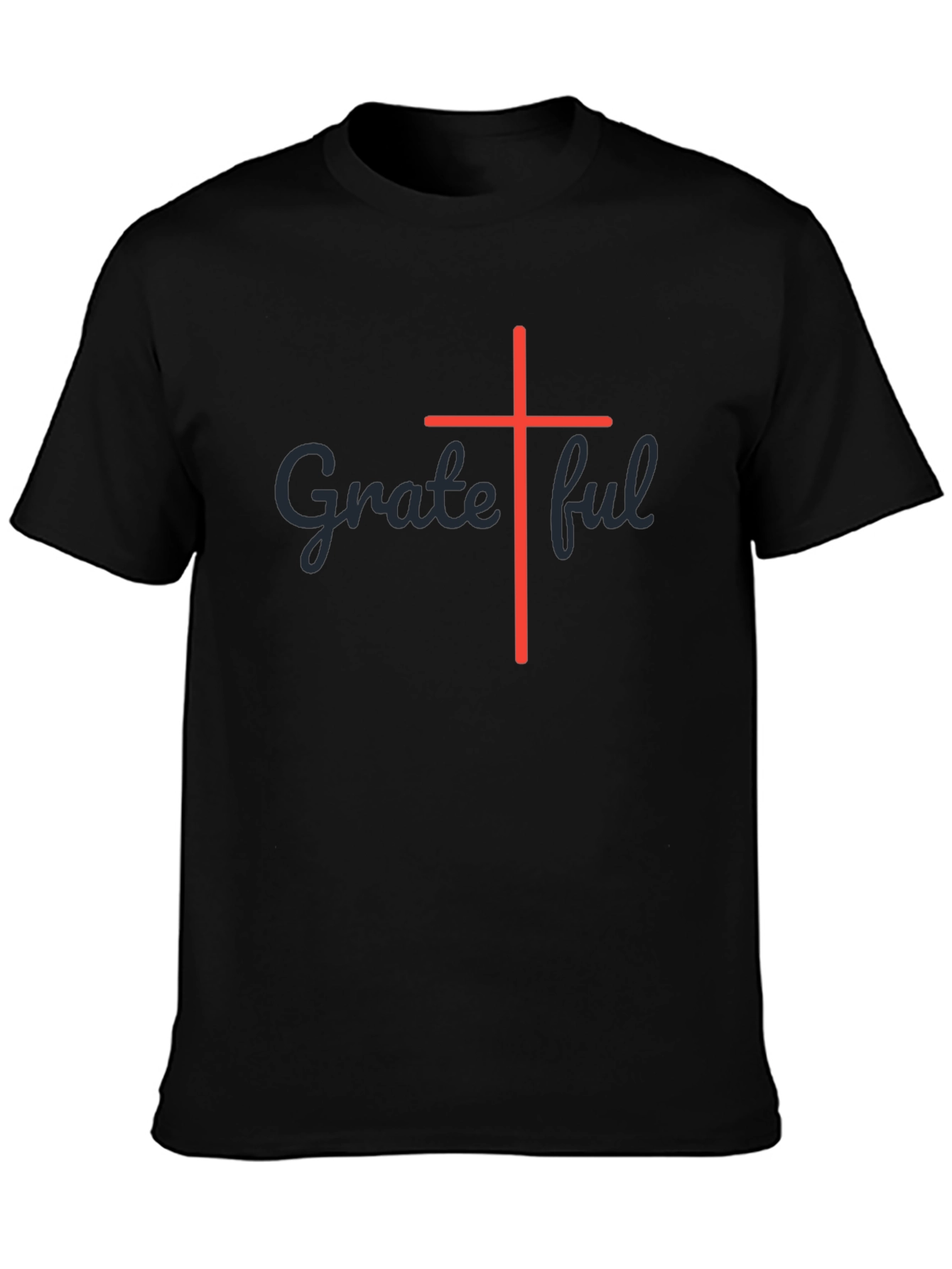 Grateful Cross Graphic Black T-Shirt