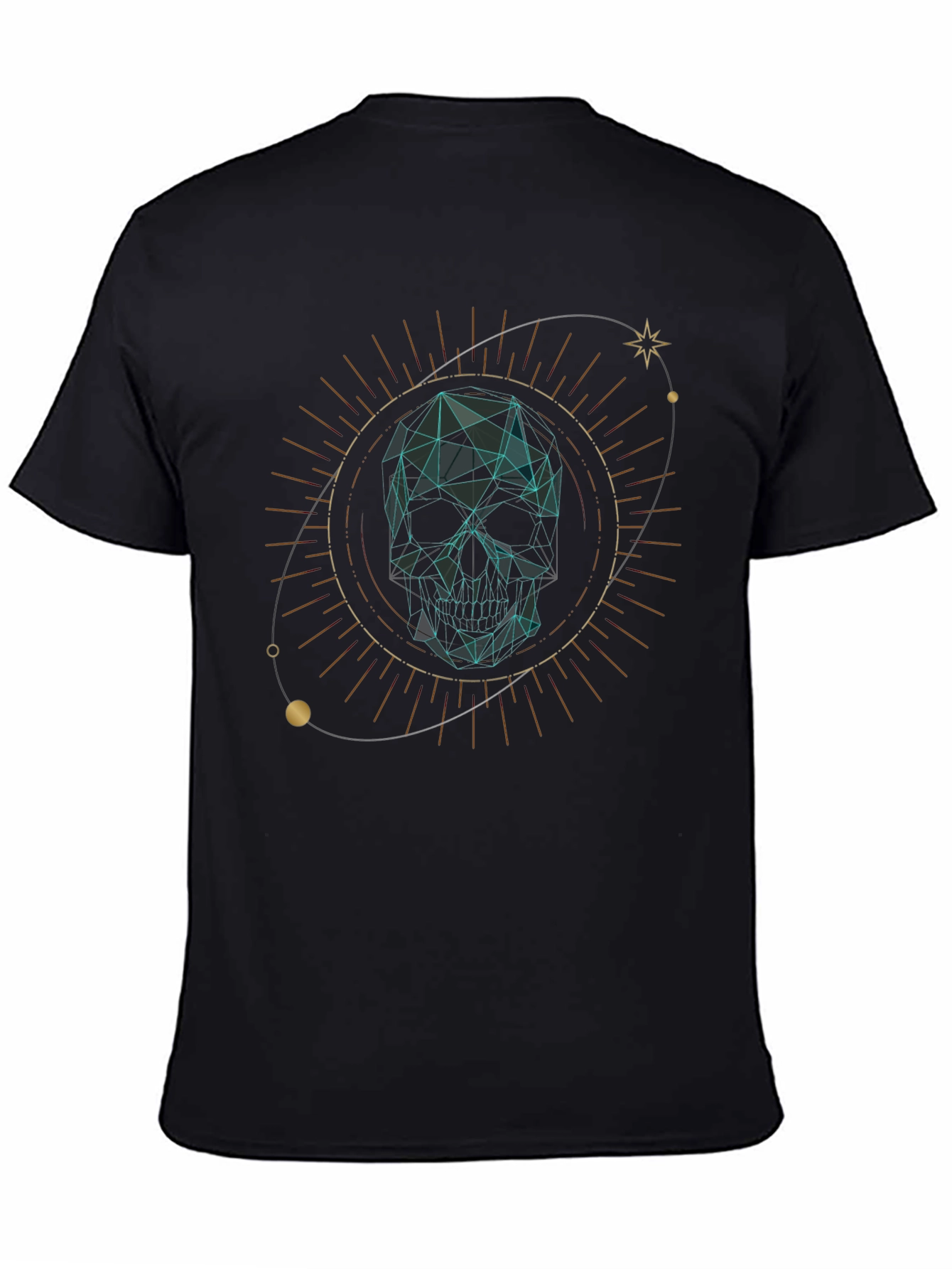 Geometric Skull Graphic Tee - Mens Black T-Shirt