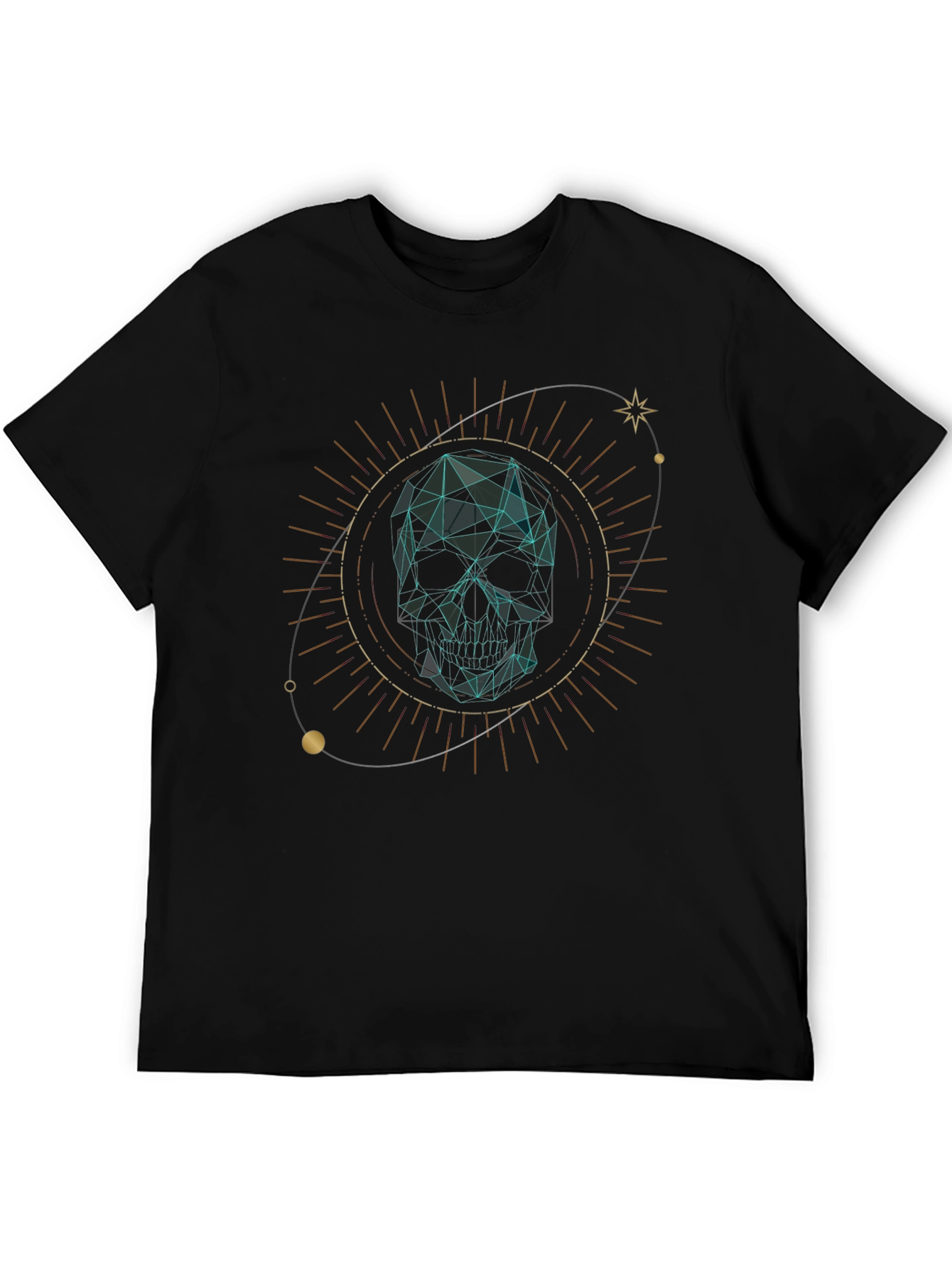 Geometric Skull Graphic Tee - Mens Black T-Shirt