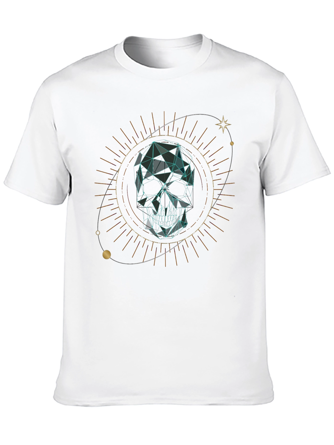 Geometric Skull Graphic Tee - Mens Black T-Shirt