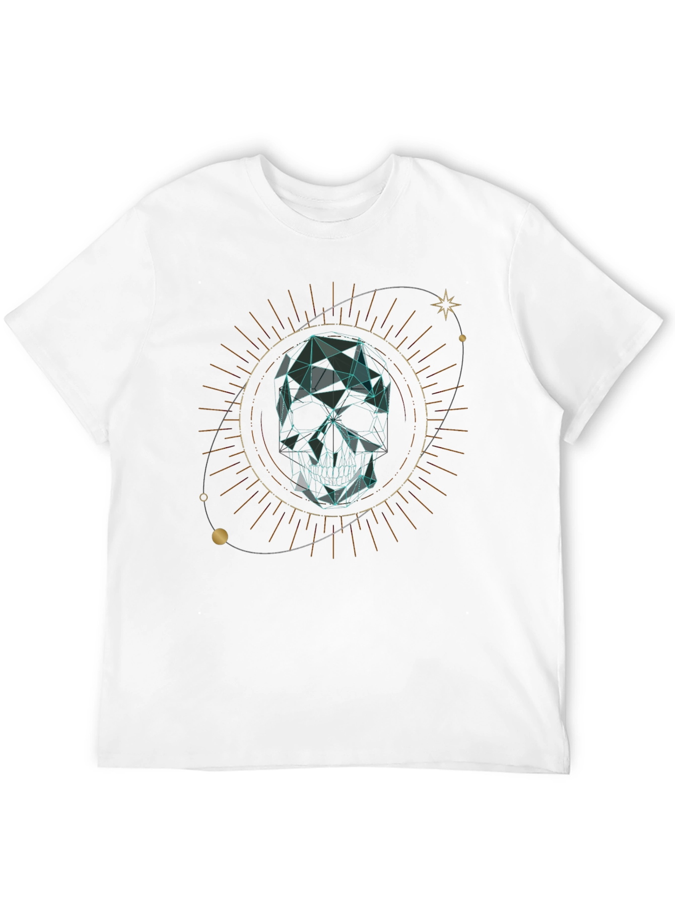 Geometric Skull Graphic Tee - Mens Black T-Shirt
