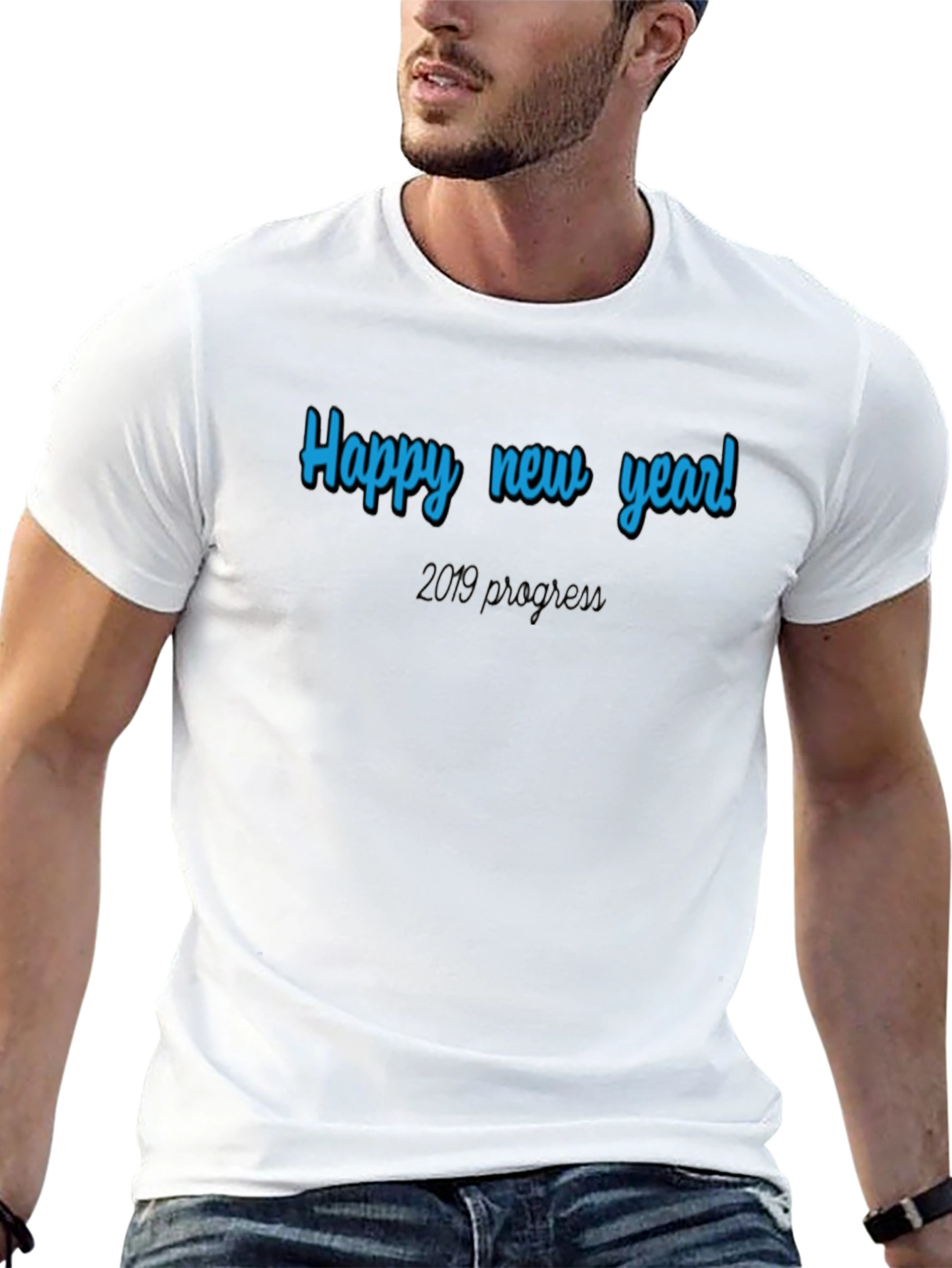Happy New Year Graphic Tee - Black