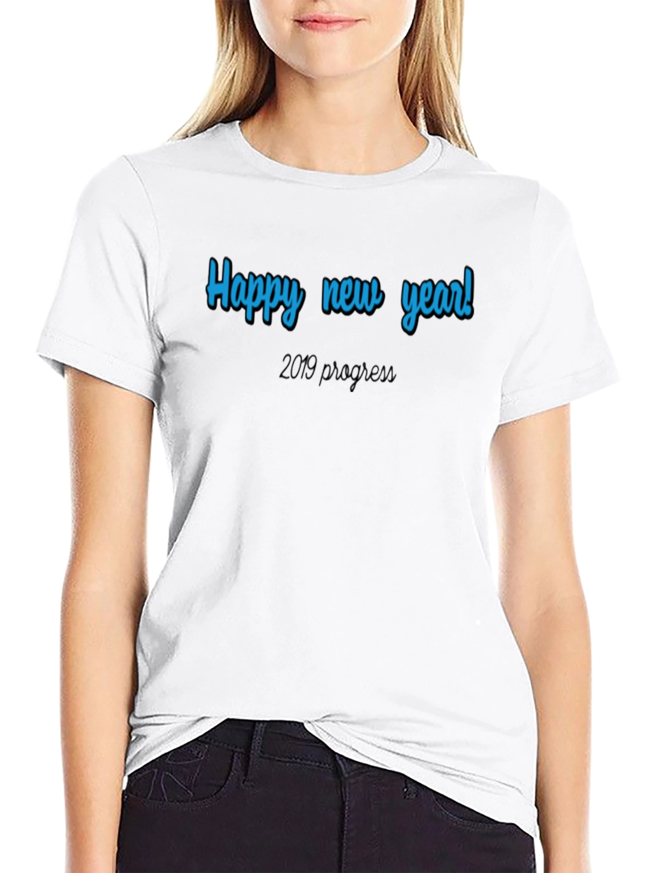 Happy New Year Graphic Tee - Black