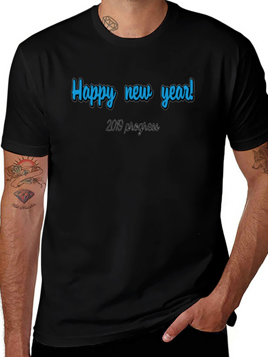 Happy New Year Graphic Tee - Black