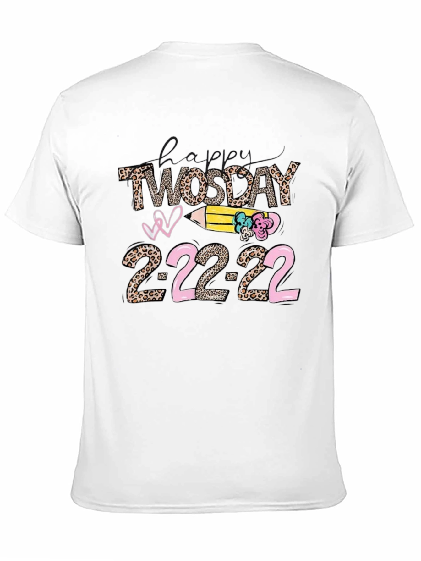 Happy Twosday 2-22-22 Leopard Print T-Shirt